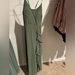 Olive color bridesmaid dress, only worn once.